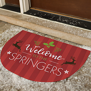 Personalized Holiday Mistletoe Doormat | Personalized Doormats