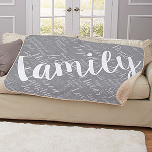 Image of Personalized Family Word-Art 50"x60" Sherpa Blanket