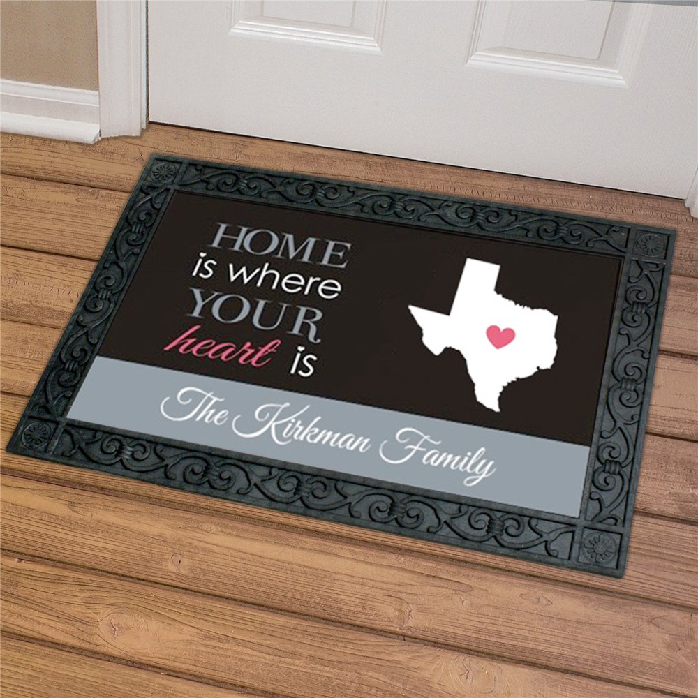 Personalized Where Your Heart Is Doormat | Personalized Housewarming Gifts