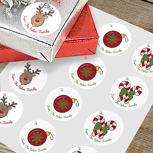 Happy Holidays Personalized Gift Stickers by Gifts For You Now