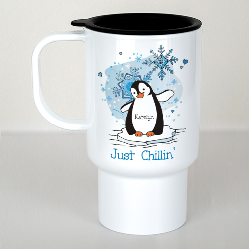 Just Chillin' Penguin Personalized Travel Mug T215310