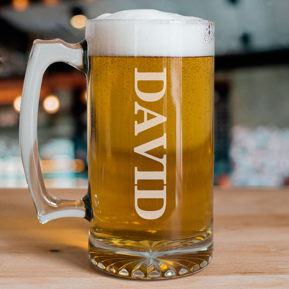 Engraved Glass Beer Mug | Personalized Father's Day Gifts