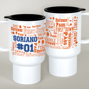 Personalized Football Word-Art Mug | Custom Coffee Mug