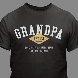 Personalized Grandpa Established T-Shirt | Personalized Grandpa Shirts