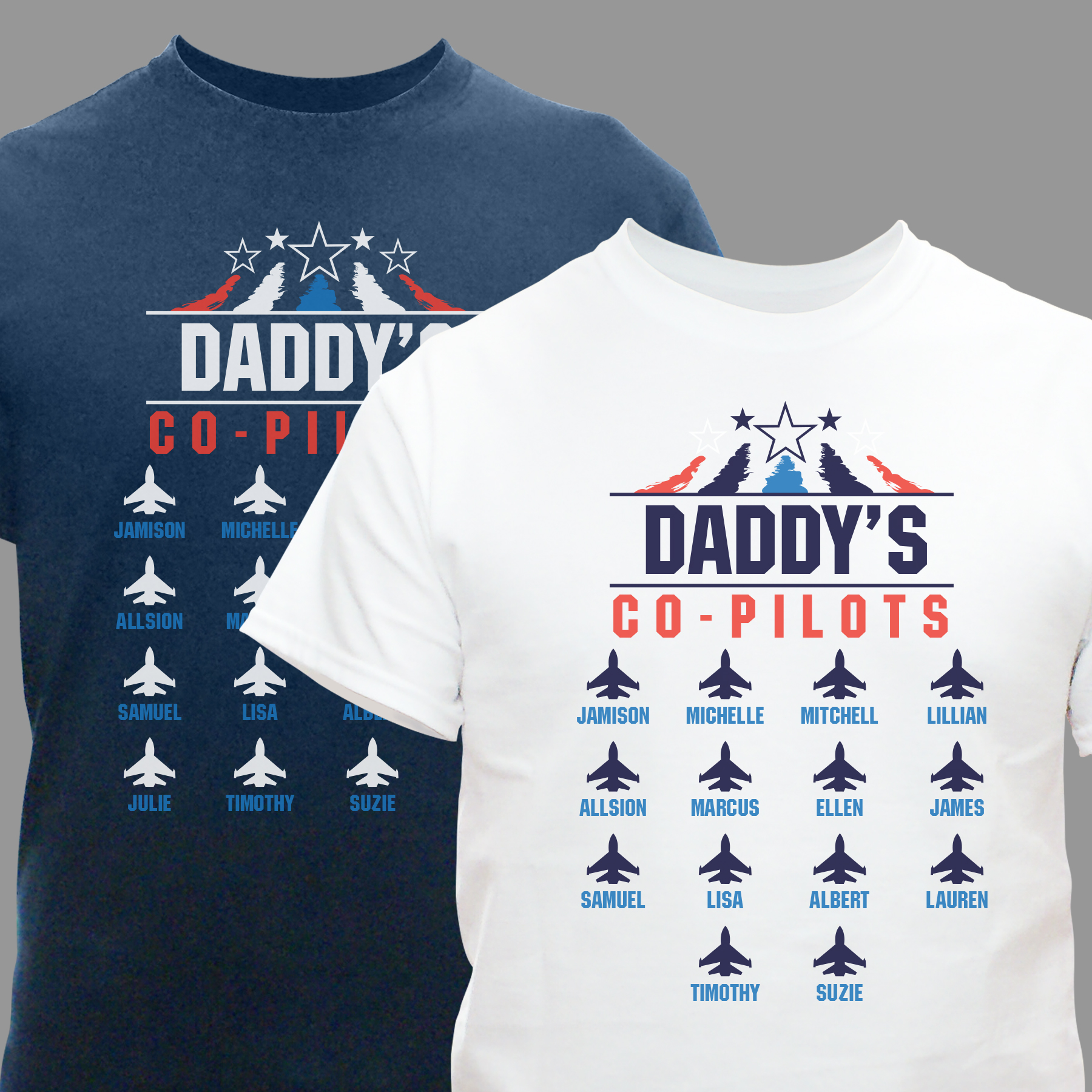 Personalized Co-Pilots T-Shirt | Personalized Shirts For Father's Day