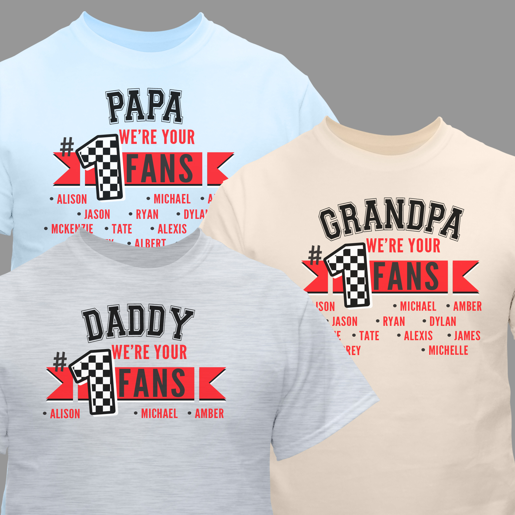 Personalized #1 Fan T-Shirt | Personalized Father's Day Shirts