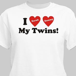 Image of I Love My Twins Personalized T-Shirt