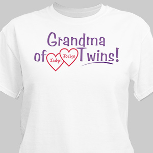 Image of Grandmother of Twins Personalized T-shirt