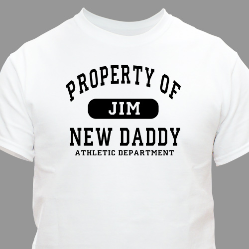 Personalized Property of New Dad Athletic Dept. T-Shirt | Gifts for New Dads