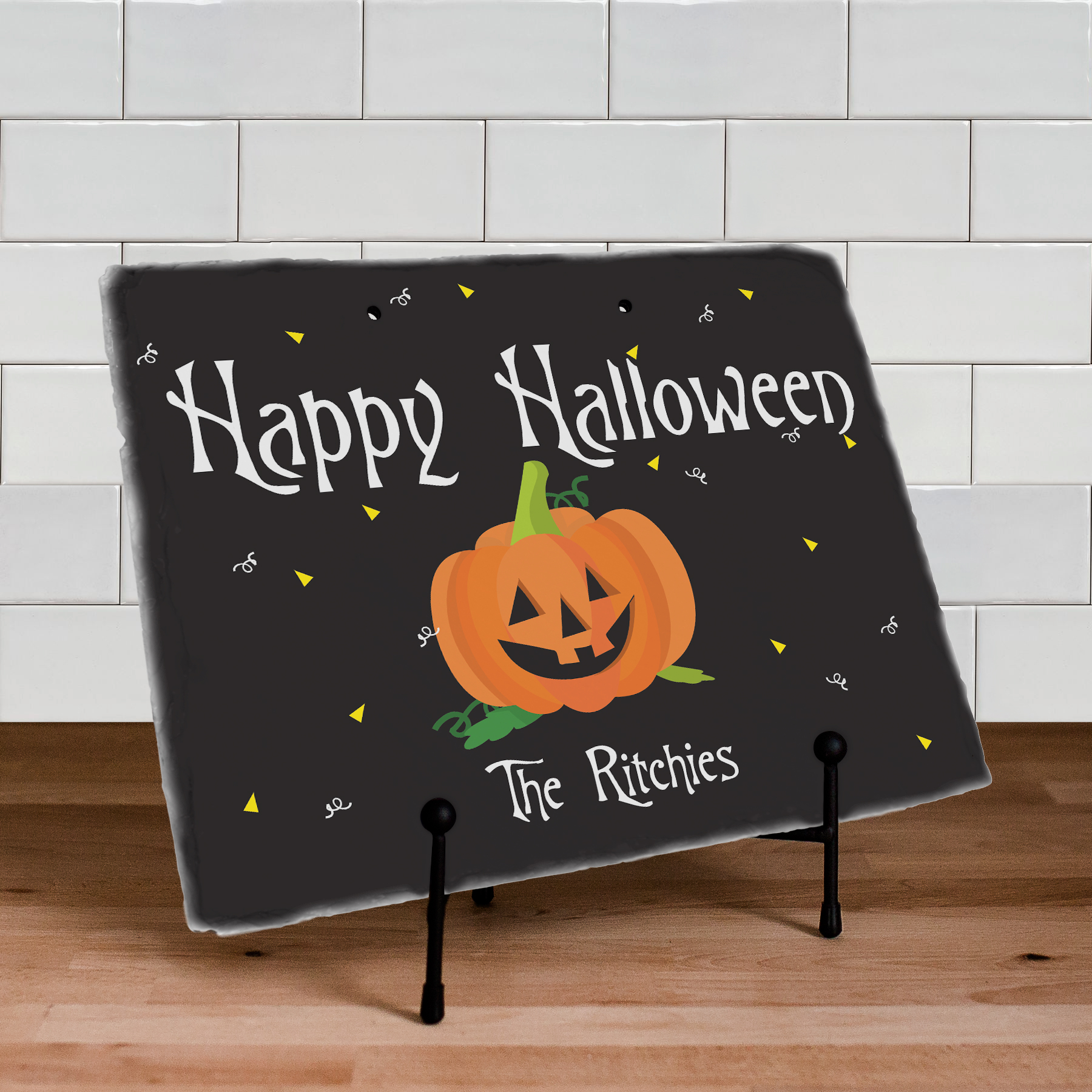 Personalized Happy Halloween Slate Plaque GiftsForYouNow