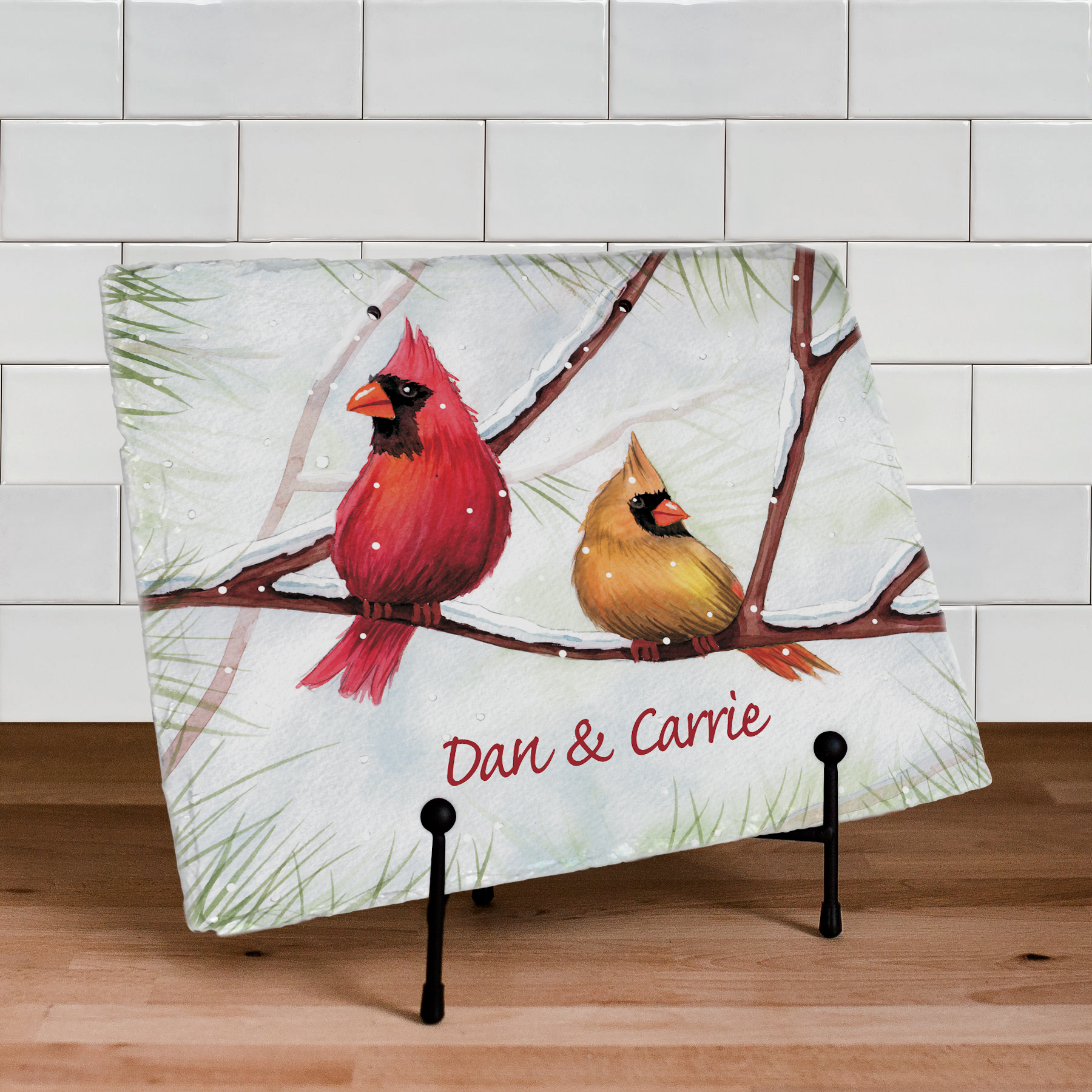 Personalized Cardinals Welcome Slate Plaque | Personalized Christmas Signs