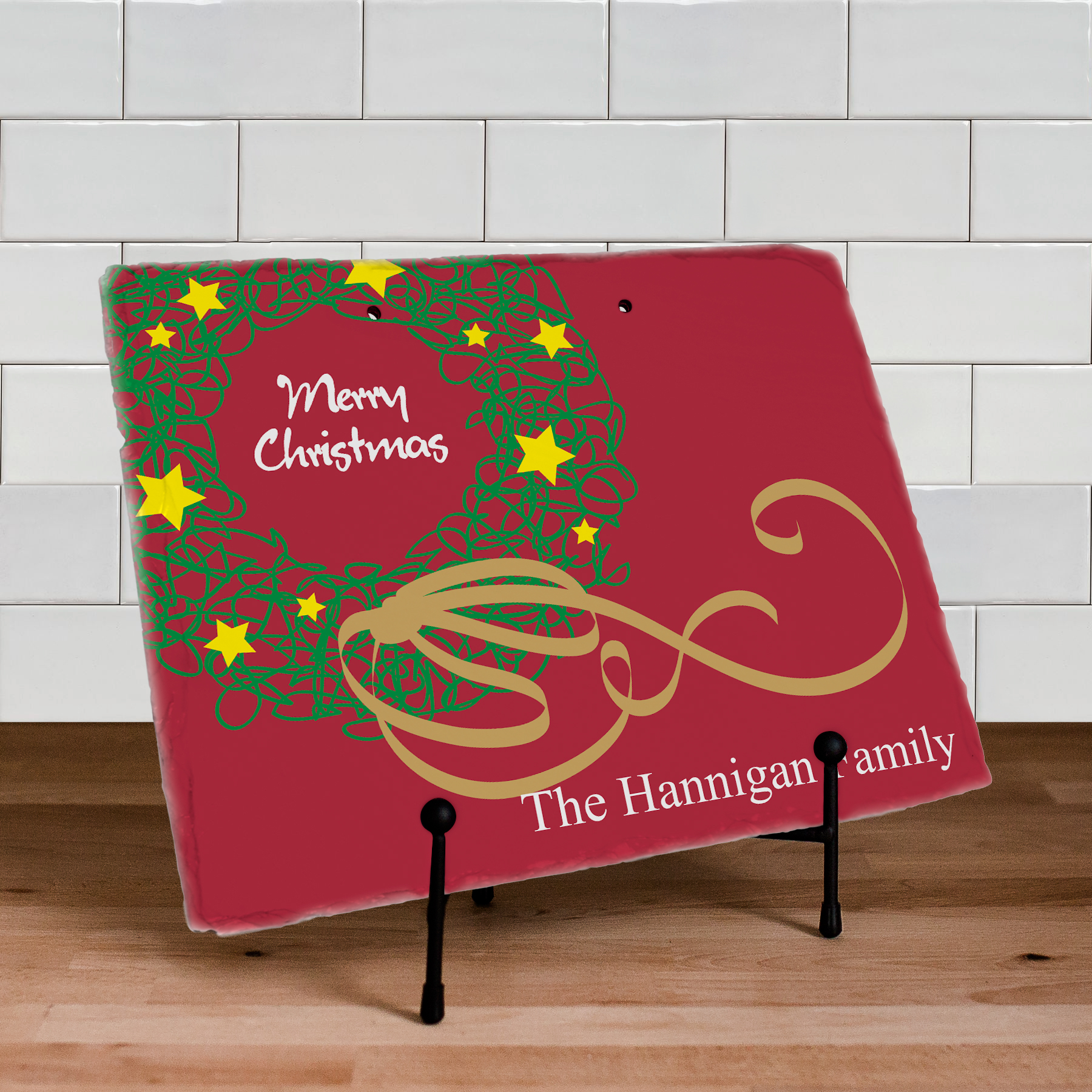 Personalized Christmas Wreath Plaque GiftsForYouNow