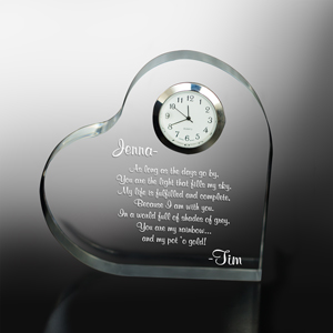 Engraved Anniversary Keepsake Clock | Valentine Keepsake Gifts