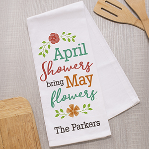 Image of Personalized April Showers Dish Towel