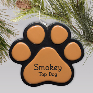 Engraved Paw Print Pet Ornament | Personalized Pet Ornaments