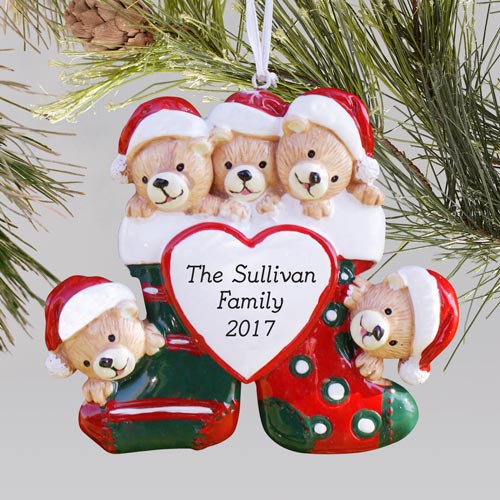 Personalized Teddy Bear Family Christmas Ornament GiftsForYouNow