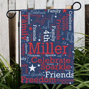 Personalized Patriotic Word-Art Garden Flag | Personalized Word Art