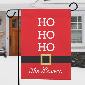 Ho Ho Ho Personalized Santa Garden Flag by Gifts For You Now