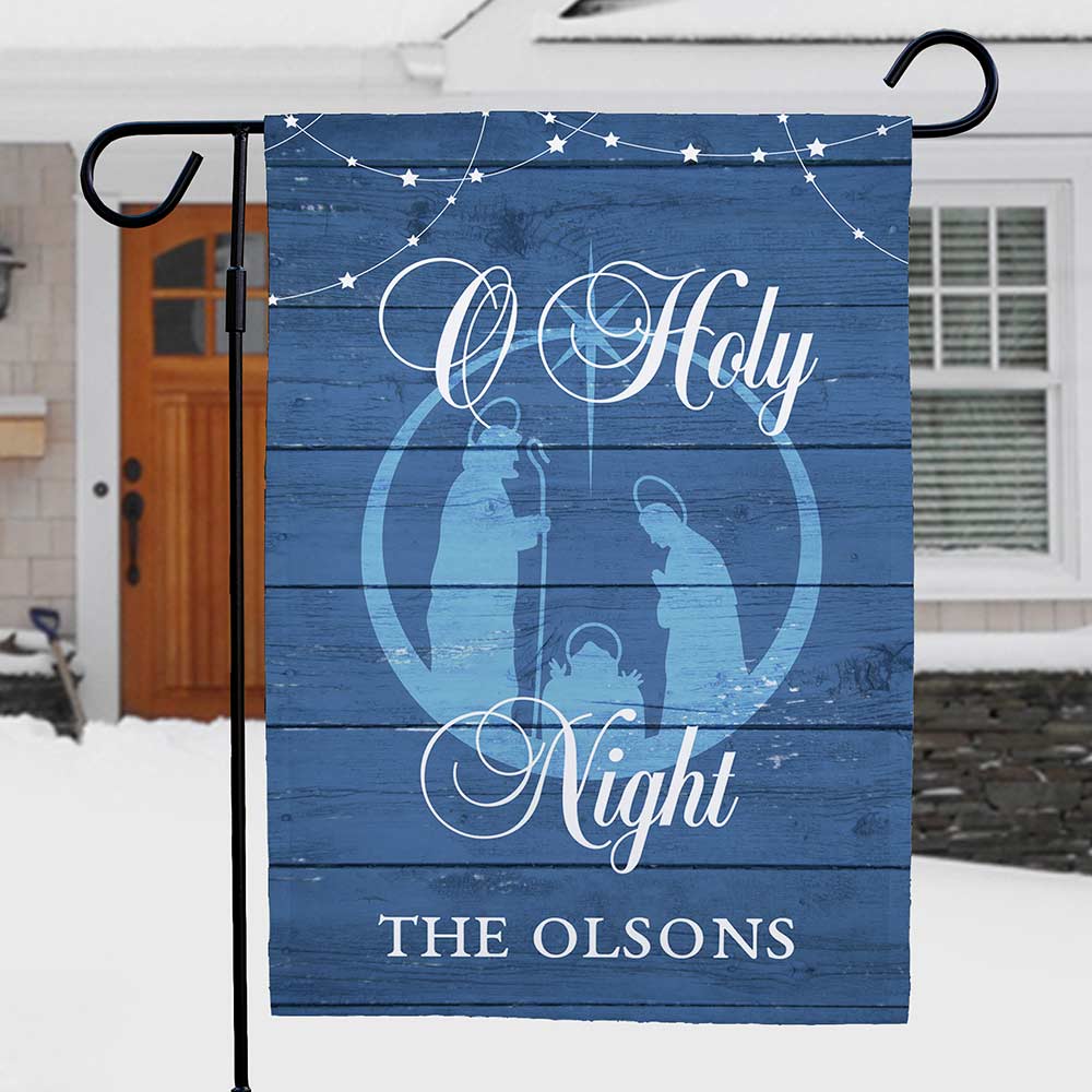 Personalized O Holy Night Garden Flag | Personalized Christmas Decorations