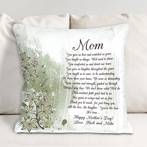 Personalized Best Mom Throw Pillow Poem GiftsForYouNow