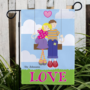 Image of Personalized Swing Couple Garden Flag