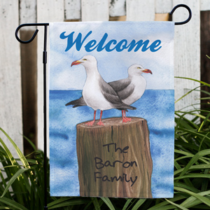 Image of Personalized Summer Garden Flag - Seagull Design