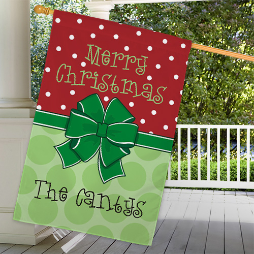 Personalized Christmas Present House Flag GiftsForYouNow