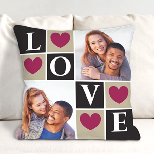 Love Photo Collage Throw Pillow | Romantic Home