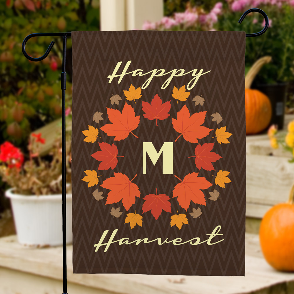 Personalized Happy Harvest Garden Flag | Personalized Garden Flags