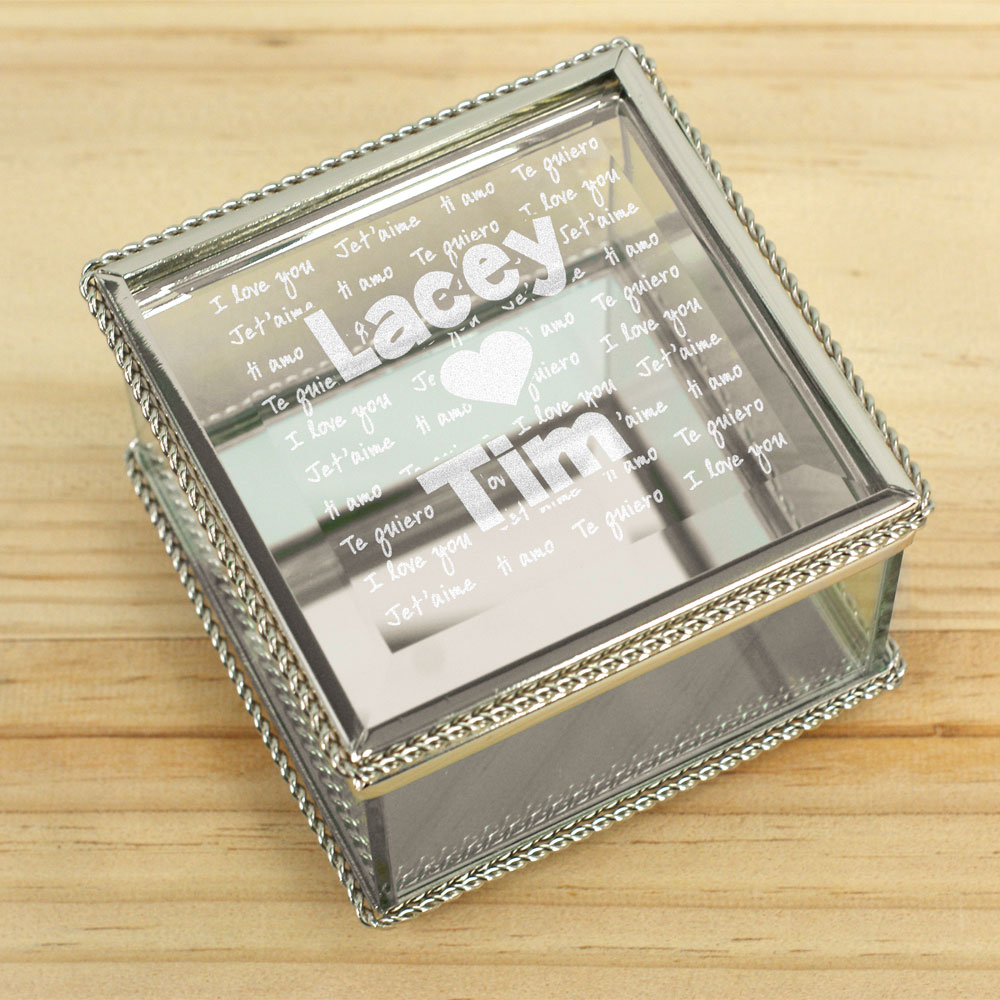 Engraved I Love You Jewelry Box I Love You Glass Jewelry Box
