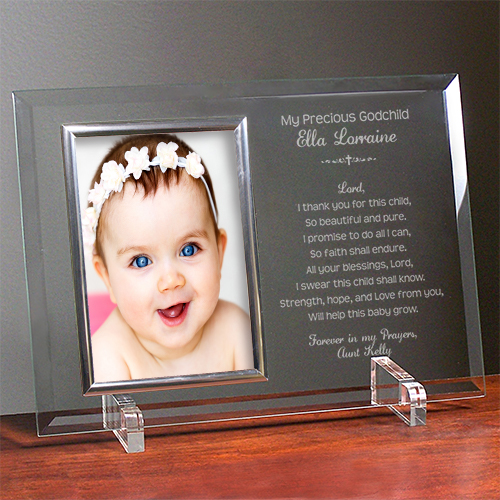 Glass Baptism Frame Engraved Glass Baptism Frame