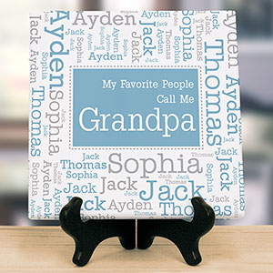 Personalized Favorite People Word-Art Tabletop Canvas | Personalized Father's Day Gifts