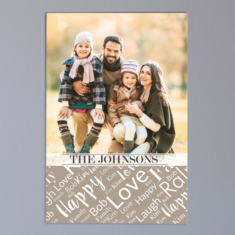 Personalized Family Photo Word-Art 30x20 Vertical Canvas | Photo To Canvas Art