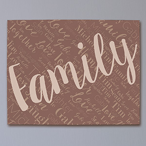 Personalized Family Diagonal Word-Art Canvas by Gifts For You Now