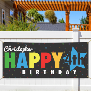Personalized Happy Birthday Star Banner | Custom Birthday Banners 