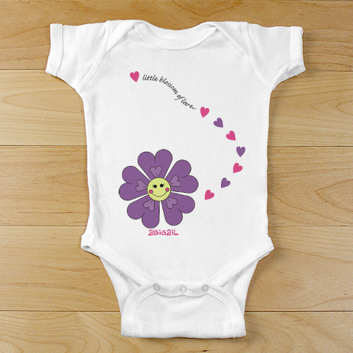 Personalized Flower Bodysuit | Customized Baby Gifts