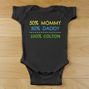 Personalized Baby Boy Bodysuit | Part Mommy Part Daddy All Baby Personalized Bodysuit