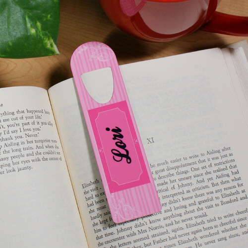 Personalized Bookmark Personalized Pretty In Pink Bookmark