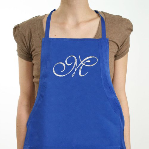 Embroidered Initial Black Kitchen Apron | Personalized Aprons