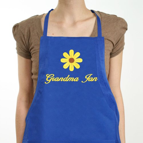 Embroidered Daisy Kitchen Apron | Personalized Aprons