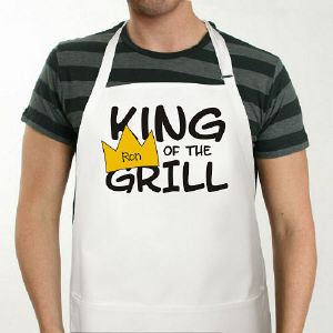 King of the Grill Apron For BBQ Chefs