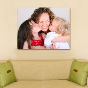 Personalized Photo Canvas with Message - Light Blue - 8 x 10 Canvas by Gifts For You Now