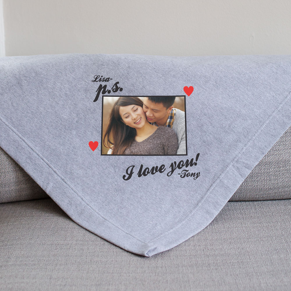 Personalized P.S. I Love You Photo Blanket GiftsForYouNow