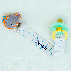 Image of Any Name Whale Personalized Pacifier Clip