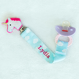 Image of Any Name Unicorn Personalized Pacifier Clip