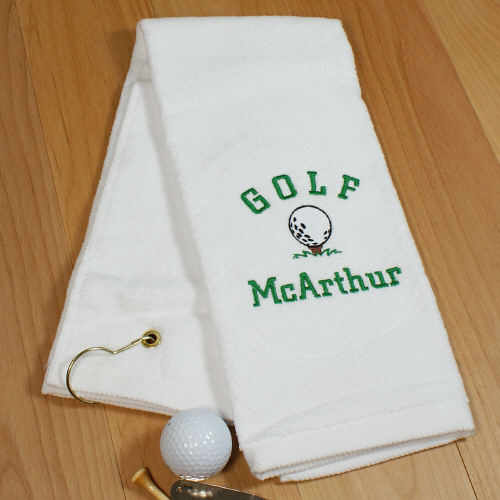 Embroidered Golf Ball Towel | Unique Groomsmen Gifts