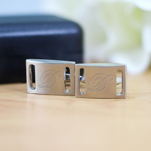 Engraved Silver Cuff Links | Unique Groomsmen Gifts