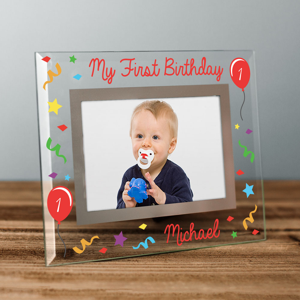 Personalized My First Birthday Glass Frame | Personalized Happy Birthday Picture Frames