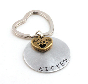 Image of Best Furry Friends Hand Stamped Key Chain