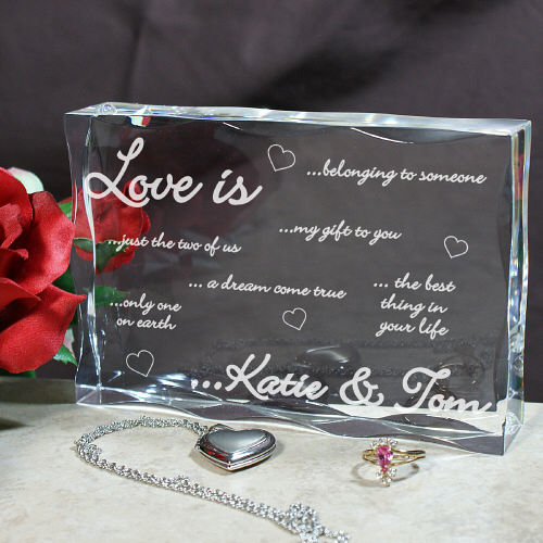 Engraved Love Is Keepsake Block Personalized Love Keepsake